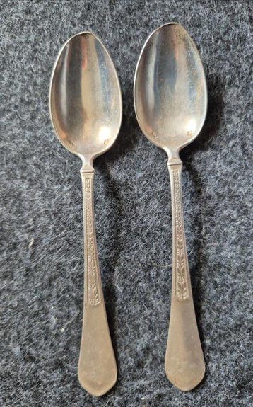 Theelepel (2) - .800 zilver, Antiek en Kunst