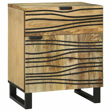 vidaXL Nachtkastje Naturel 50 x 33 x 60 cm Bewerkt hout, Minder dan 45 cm, Verzenden, Nieuw, 55 tot 70 cm