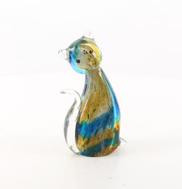 A MURANO STYLE GLASS FIGURINE OF A CAT (Interieur), Verzenden, Nieuw