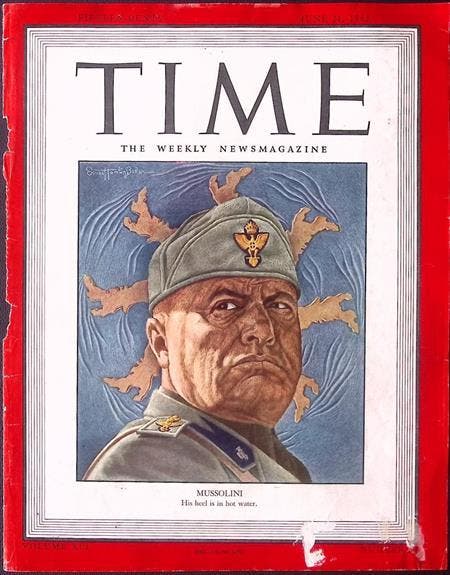 Cover Time Magazine1945 met Benito Mussolini (lijst optie), Verzamelen, Militaria | Tweede Wereldoorlog, Verzenden
