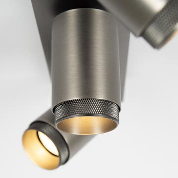 Scott 3 Opbouwspot Gun Metal Binnenverlichting Spots opbouw, Verzenden, Nieuw, Plafondspot of Wandspot