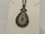 Hanger - 14 karaat Zilver, Roségoud Turquoise - Turquoise -