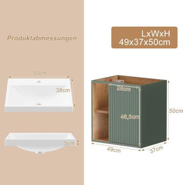 Wastafelkast - Wastafelmeubel - Wastafelonderkast - 50 cm -, Verzenden, Zo goed als nieuw