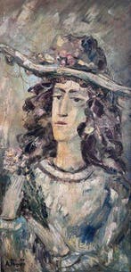 Alexander Tyshler (1898-1980) - Portet van een vrouw, Antiek en Kunst