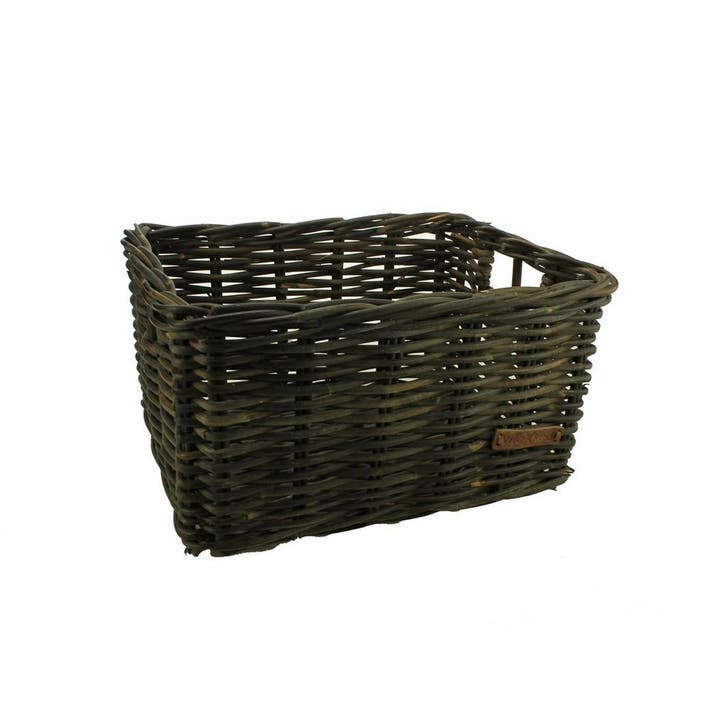 Wicked Rieten Fietsmand Zwart Maat Medium, Fietsen en Brommers, Fietsaccessoires | Fietsmanden, Nieuw, Verzenden