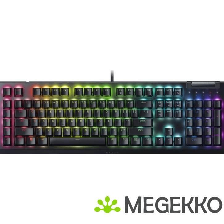 Razer BlackWidow V4 X Zwart - Razer Green, Computers en Software, Toetsenborden, Nieuw, Verzenden