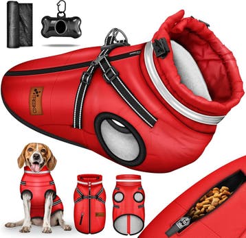 Hondenjas - Hondentrui - Winter - XL - Rood - TRESKO® •, Verzenden, Zo goed als nieuw