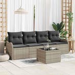 vidaXL Tuin Sofa Set Lichtgrijs poly rattan, Tuin en Terras, Verzenden, Nieuw, Rotan, 5 zitplaatsen