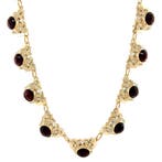 Gouden collier met granaat 14 krt, Ophalen of Verzenden, Nieuw