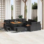 vidaXL Tuinbankenset 13 pcs Zwart poly rattan, Verzenden, Nieuw, Rotan, 3 zitplaatsen