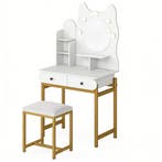 LIVSK Kaptafel met Verlichte Spiegel - 3 Oplaadmogelijkheden, Huis en Inrichting, Tafels | Salontafels, Verzenden, Nieuw