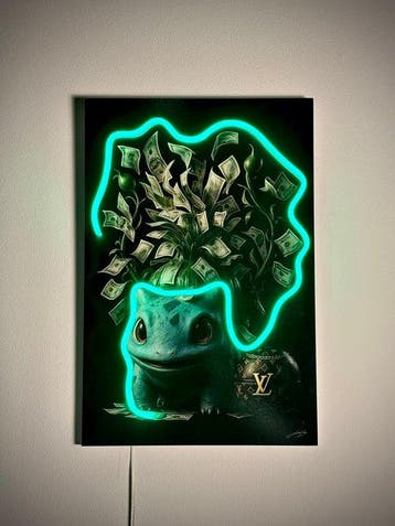 LEDMansion - Geld Groeit V.1 - 30x45 cm - LED WANDKUNST -, Nieuw