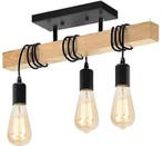 Nieuwe Moderne Houten Kroonluchter – Hanglamp met 3 Kabels, Huis en Inrichting, Lampen | Hanglampen, Verzenden, Nieuw, Hout