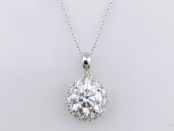 Zonder minimumprijs - Ketting met hanger - 14 karaat Witgoud