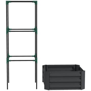 Hoogbed Met Klimrek Plantenbak Met Klimhulp, Open Bodem, Wee, Verzenden