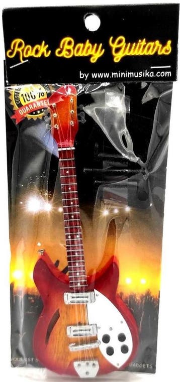 Baby miniatuur replica Rickenbacker gitaar 15 cm - Tom Petty, Ophalen of Verzenden, Nieuw, Pop, Beeldje of Miniatuur