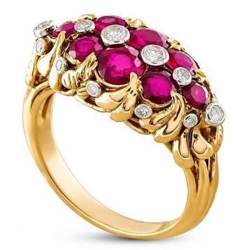 Ring - 14 karaat 14k rosegoud 0,25 ct diamant- en, Nieuw
