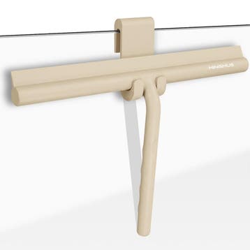 Douchewisser 28 cm met deurhaak, siliconen blad Beige, Nieuw