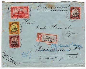 Duits Zuid-West-Afrika 1906 - Aangetekende zending van, Gestempeld