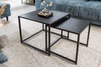 Design bijzettafels set van 2 SLIM LINE 50cm zwart essen, Ophalen of Verzenden, Nieuw