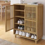 Schoenenkast Sirgerg bamboe 91x72x35 cm naturel [en.casa], Verzenden, Nieuw