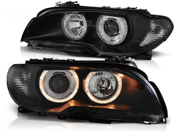 Koplampen Angel Eyes passend BMW 3 serie E46 coupe cabrio..., Auto-onderdelen, Verzenden, Nieuw