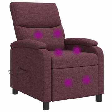 vidaXL Massage Recliner Paars Stof, Verzenden, Nieuw