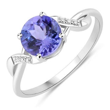 Ring - 14 karaat Witgoud - 1.81ct. tw. Tanzaniet - Diamant -, Nieuw