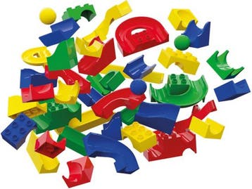 Hubelino Knikkerbaan - Baanelementen 128dlg - Multicolor, Kinderen en Baby's, Speelgoed | Overig, Verzenden, Zo goed als nieuw