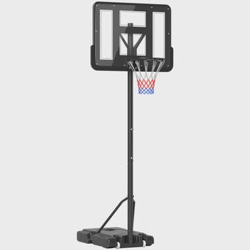 HOMCOM Basketbalpaal Verstelbaar 220-365 cm Zwart - Outdoor, Verzenden, Nieuw