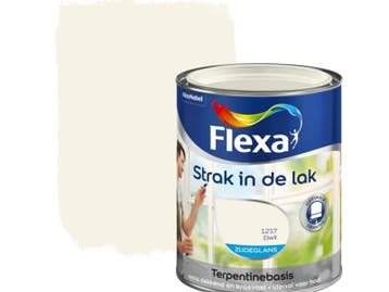 5x Lak zijdeglans Flexa, strak in de lak, eiwit, 750 ml, Nieuw
