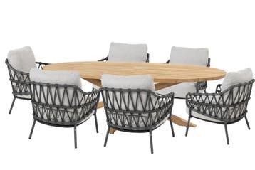 4 Seasons Outdoor Calpi low tuinset met teak Prado tafel, Ophalen of Verzenden, Nieuw