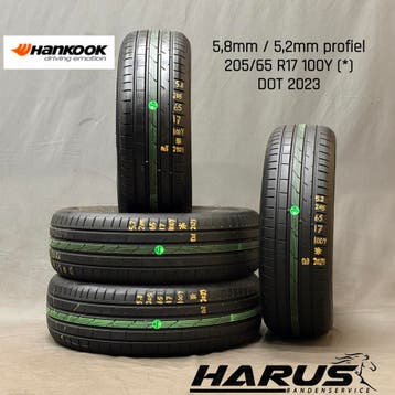 205/65/17 100Y * Hankook zomerbanden 5,8/5,2mm profiel 4X, Gebruikt, 17 inch, Band(en), Personenwagen