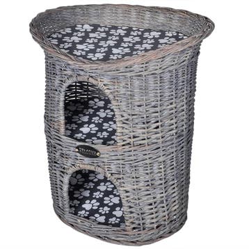 vidaXL Kattenbed/huis/krabpaal 2-laags met kussen wilgen, Verzenden, Nieuw