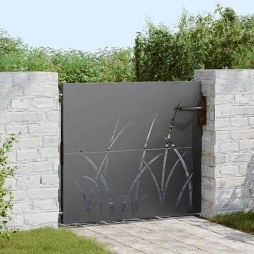 vidaXL Tuinpoort met slot Zwart 85 x 100 cm Poedergecoat, Verzenden, Nieuw