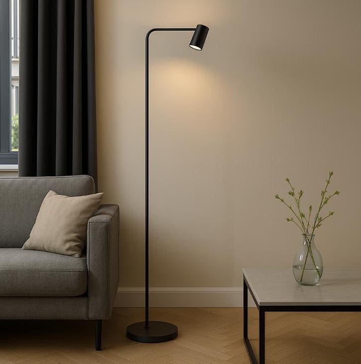 Landelijke Metalen Highlight Burgos GU10 Vloerlamp - Zwart, Huis en Inrichting, Lampen | Vloerlampen, 100 tot 150 cm, Zo goed als nieuw