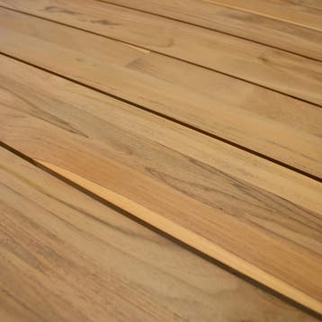 Torino low dining tuintafel teakblad 140 cm rond H71 cm, Ophalen of Verzenden, Nieuw, Teakhout
