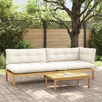 vidaXL 3 Stuk Garden Pallet Sofa Units Massief Acaciahout, Verzenden, Nieuw, 3 zitplaatsen