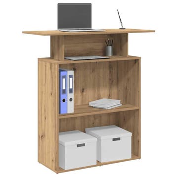 vidaXL Receptiebalie 100x40x104 cm bewerkt hout artisanaal, Huis en Inrichting, Bureaus, Verzenden, Nieuw