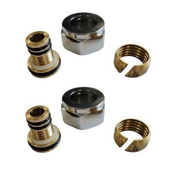 M24 16mm Alu/pex koppelingen set - chroom, Verzenden, Nieuw