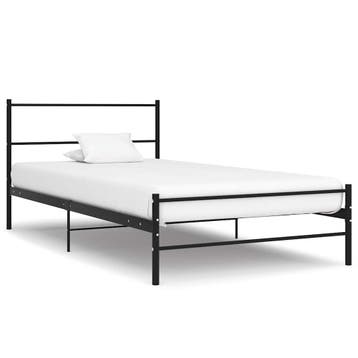 vidaXL Bedframe metaal zwart 100x200 cm, 100 cm, Eenpersoons, Verzenden, Zwart