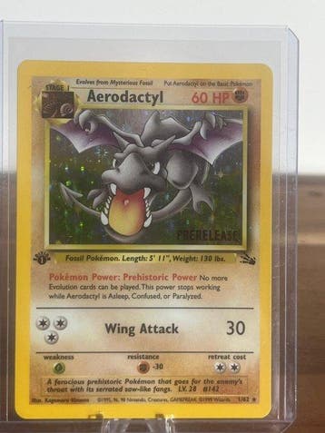 Pokémon - 1 Card - Aerodactyl 1/62 Pre-release, First, Nieuw