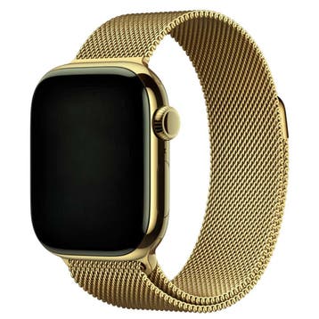 Apple Watch bandje Fiore - milanese - goud - goud / 44 · 45, Verzenden, Nieuw