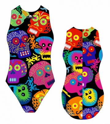 Special Made Turbo Waterpolo badpak Halloween Skulls, Nieuw