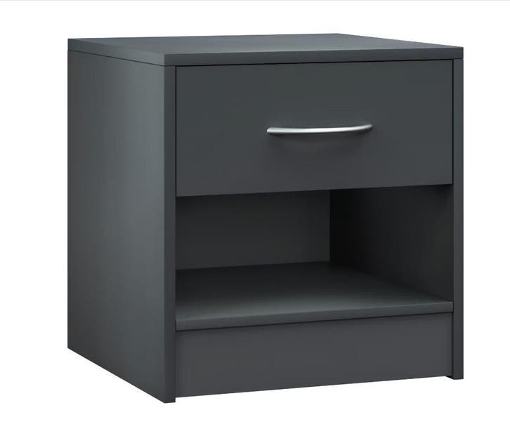 Nachtkastje Kiel Antraciet 41x39x28cm (Slaapkamer), Huis en Inrichting, Slaapkamer | Bedden, Nieuw, Verzenden