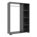 Kledingkast 123x90x30 cm Nesbyen antraciet [en.casa], Verzenden, Nieuw