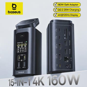 Baseus 15-in-1 USB-C Docking Station met 160W PD & 25W Draad, Verzenden, Nieuw