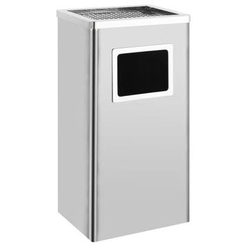 vidaXL Asbak/prullenbak 45 L roestvrij staal, Verzenden, Nieuw