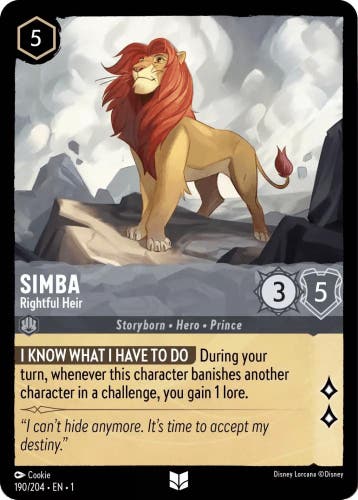 [190/204] - SIMBA - Rightful Heir ENG FOIL [M/NM], Verzamelen, Disney, Ophalen of Verzenden, Nieuw