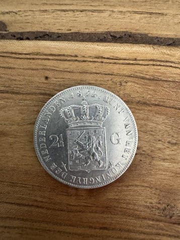 Nederland. Willem III. 2 1/2 Gulden 1872 (Zonder, Postzegels en Munten, Munten | Nederland